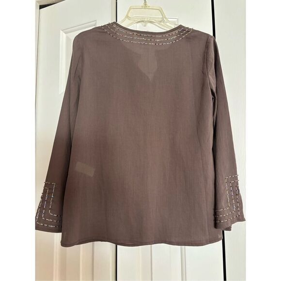 Sigrid Olsen Gauzy Sequin Embellished Top - Picture 5 of 7